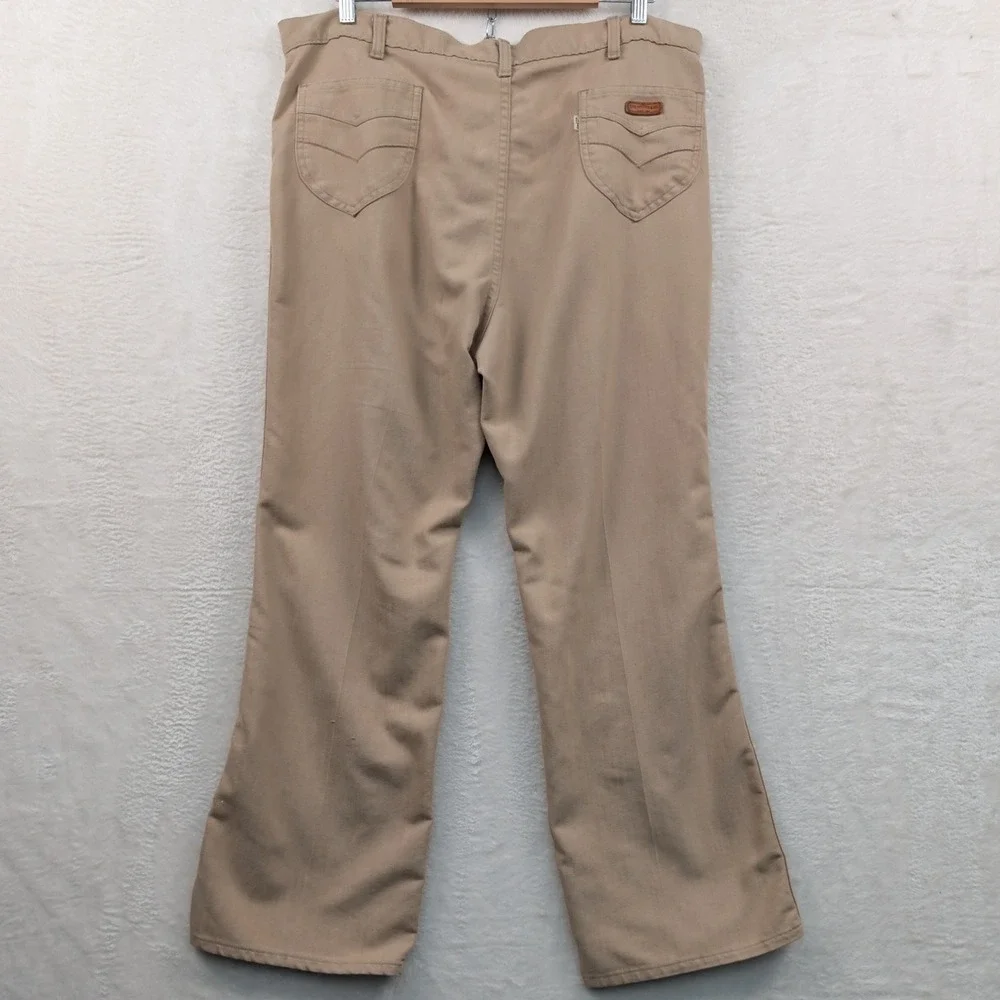 Vintage Levi's White Tab Flare Bell Bottom Brown Pants Men's 42x20 Talon Zip 70s